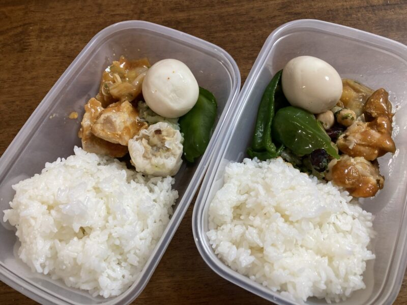 nosh「鶏肉のにんにくみそ」をお弁当に分けた画像