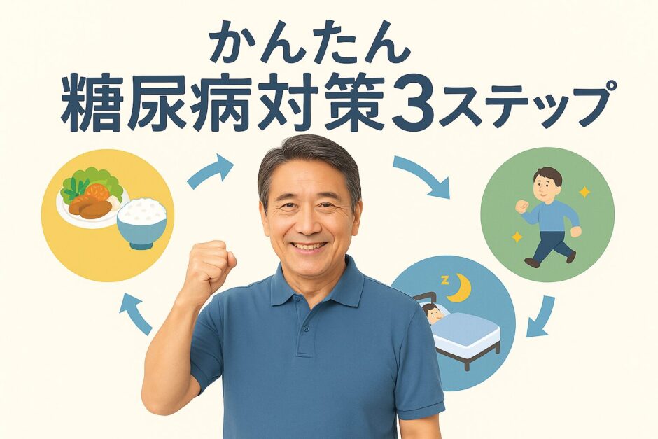 笑顔でガッツポーズする50代男性