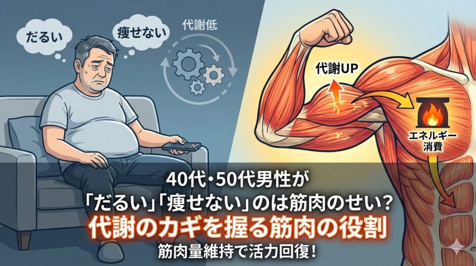 「代謝の鍵は筋肉」のイメージ画像（イラスト）