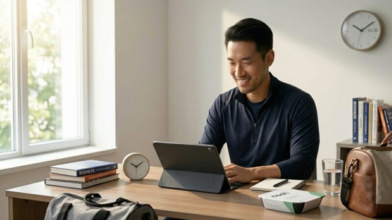 PCを操作する男性